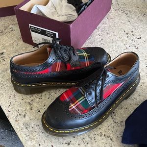 Dr Martens x Comme fed Garçons 3989 Tartan oxfords Black + Royal Stewart UK7 US9